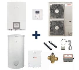 Пакетное предложение Bosch Logapak Compress 3000 AWS с тепловым насосом воздух-вода и баком водонагревателем., image 