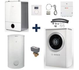 Пакетное предложение Bosch Logapak Compress 7000 AWE/AWB с воздушно-водяным тепловым насосом и баком водонагревателем, фото 